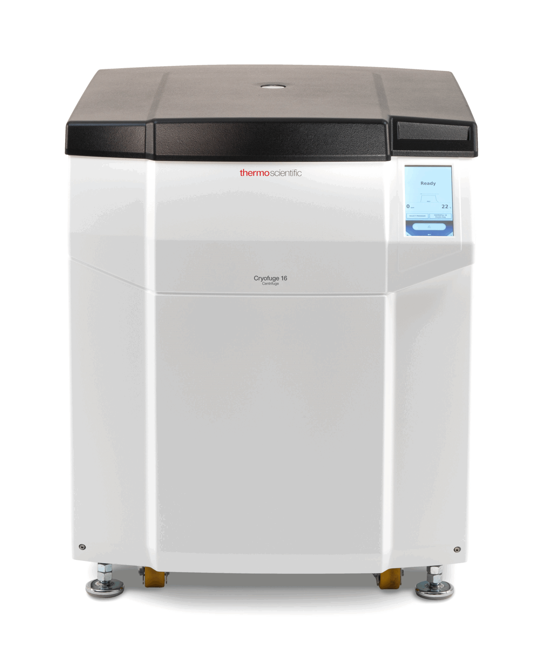 Centrífuga de piso cinza claro com tampa preta para banco de sangue Cryofuge